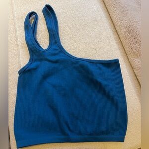 Zara Two Strap Blue Off the Shoulder Top